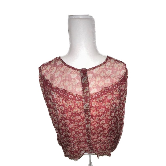 New | American Eagle Floral Bell Sleeve Peplum Embroidered Blouse | Size: XXL - Picture 5 of 7